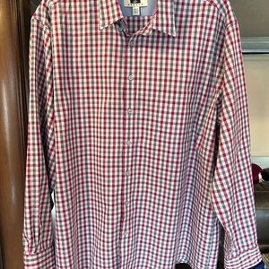 Joseph Abboud Wrinkle Free Men’s Red and White Check Button-Down Shirt